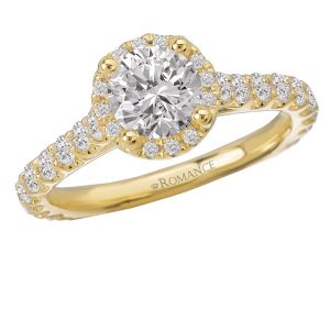Sterling Silver Yellow Gold Plating Round Halo CZ Ring