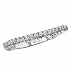 Sterling Silver Curved CZ Wedding Band