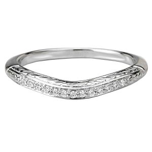 Sterling Silver Curved CZ Wedding Band