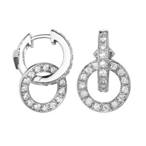 Sterling Silver and CZ Huggie Earrings