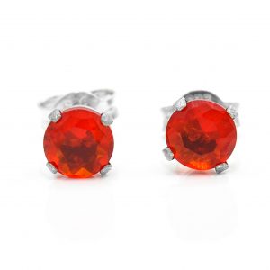 925 Sterling Silver Red CZ Studs