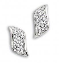 Sterling Silver and CZ Stud Earrings
