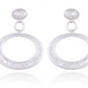 Sterling Silver Round Drop Earring