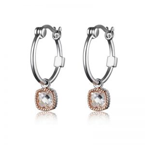 Sterling Silver and CZ Earring Hoops