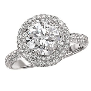 Sterling Silver Double Halo CZ Ring