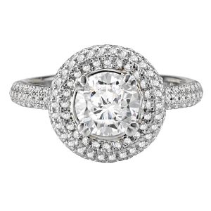 Sterling Silver Double Halo CZ Ring