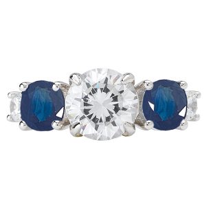 Sterling Silver Blue and White CZ Ring