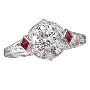 Sterling Silver Red and White CZ Ring