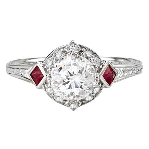 Sterling Silver Red and White CZ Ring