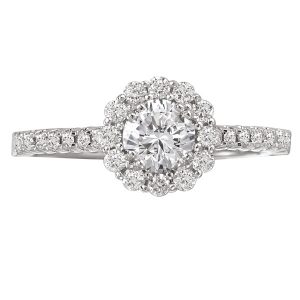 Sterling Silver Round Halo Complete CZ Ring