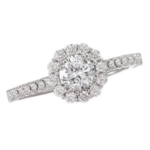 Sterling Silver Round Halo Complete CZ Ring
