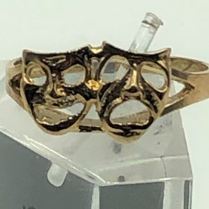 10K Yellow Comedy/Tragedy Ring