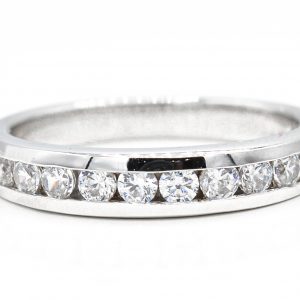 14K White Gold Cubic Zirconia Band