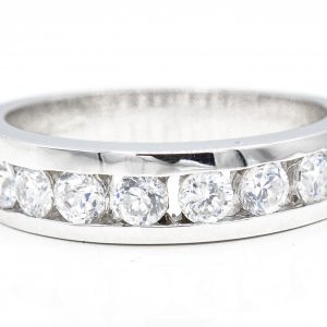 14K White Gold Cubic Zirconia Band