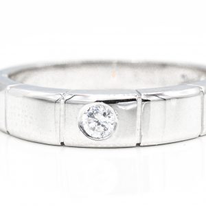 14K White Gold Solitaire Cubic Zirconia Band