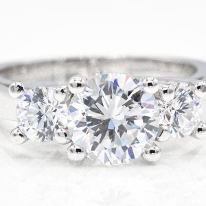 18K White Gold Solitaire Cubic Zirconia Ring