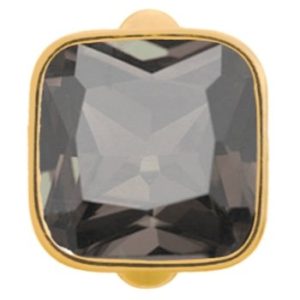 Endless Jewelry Sterling Silver Gold Plated Big Smokey Cube Crystal Charm