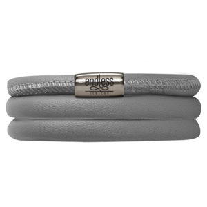 Endless Jewelry – Grey Leather / Triple Bracelet – 60cm
