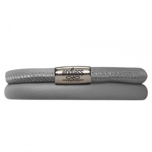 Endless Jewelry – Grey Leather / Double Bracelet – 38cm