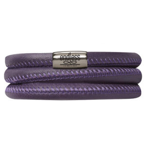 Endless Jewelry – Purple Leather / Triple Bracelet – 63cm