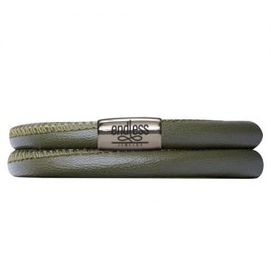 Endless Jewelry – Green Leather / Double Bracelet – 40cm