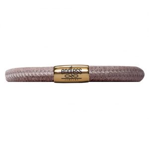 Endless Jewelry – Brown Leather w/ Gold Lock / Single Bracelet – 21cm