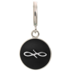 Endless Jewelry Black Endless Coin Silver