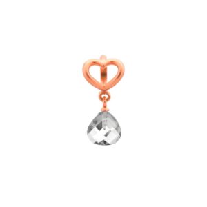 Endless Jewelry Clear Heart Grip Drop Rose Gold Plated Dangle Charm