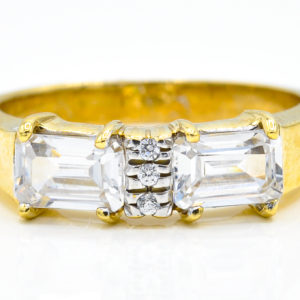 14K Yellow Gold Cubic Zirconia Ring