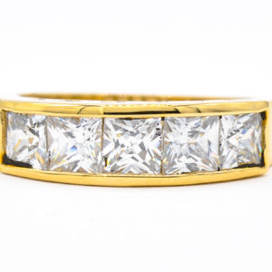 14K Yellow Gold Marquise 5-Stone Cubic Zirconia Ring